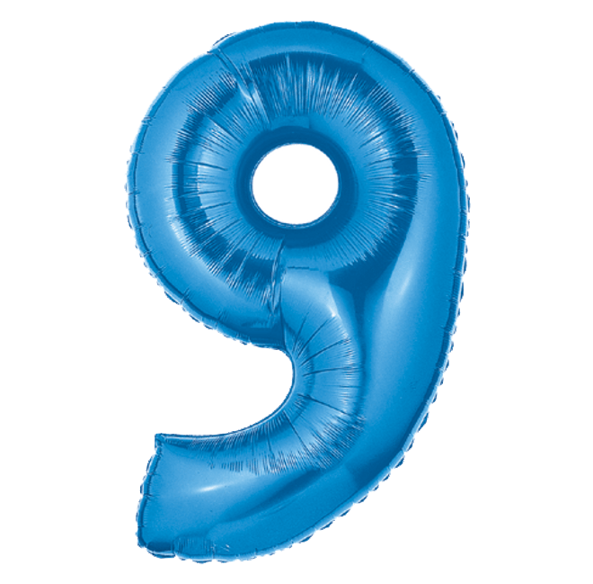 Megaloon Number Nine Blue Balloon