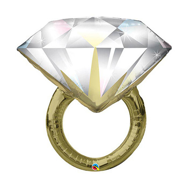 37" Diamond Engagement Ring Shape Foil Balloon