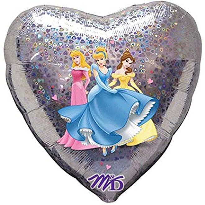 18" Disney Princess Holographic Heart Foil Balloons