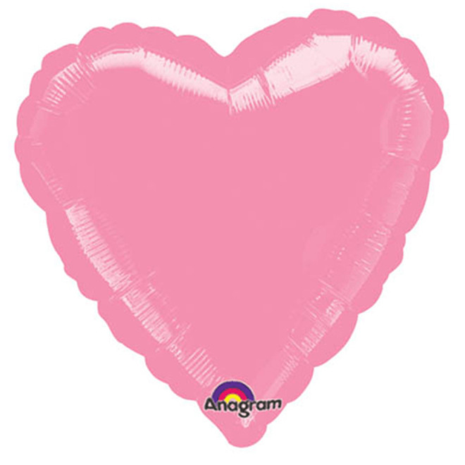 18" Metallic Pink Heart Shaped Flat Metallic Foil Balloon