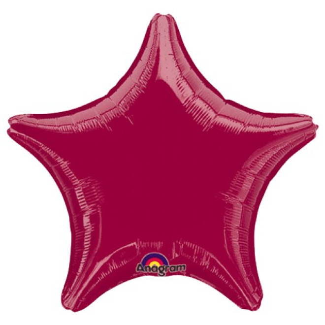 19" Burgundy Star Shape Flat Foil Balloon