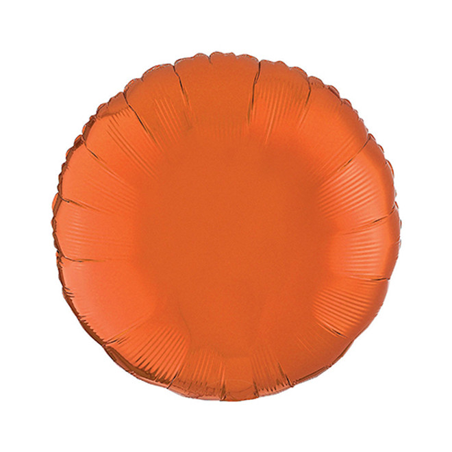 18" Orange Round Flat Foil Balloon