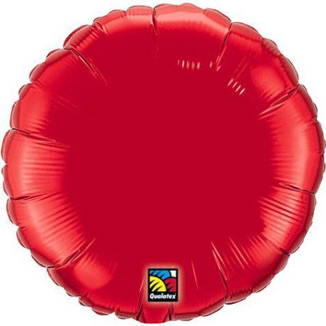 18" Metallic Ruby Red Round Flat Foil Balloon