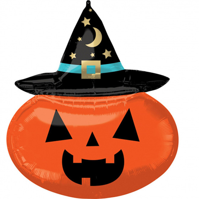 Witchy Pumpkin Super Shape Foil Balloon - 28"