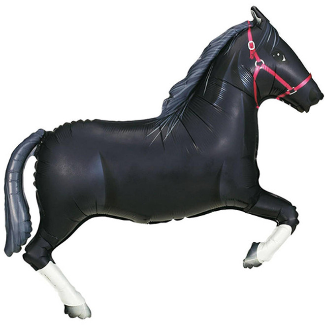 43" Black Horse Shaped Jumbo Foil Balloon