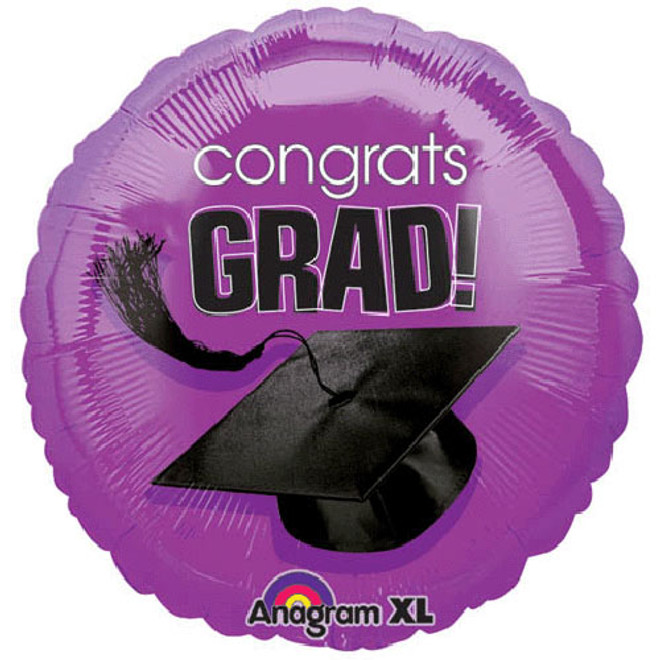 18-Inch Congrats Grad Purple Balloon