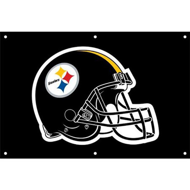 NFL Pittsburgh Steelers Fan Banner with 3 Plastic Hooks