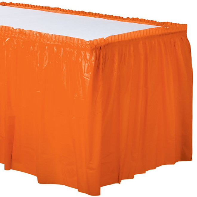 Orange Peel Plastic Table Skirts
