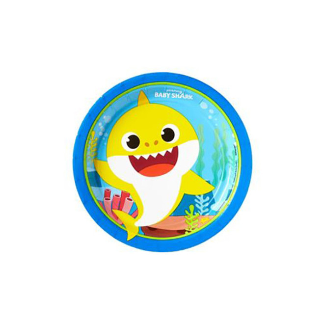 7" Baby Shark Round Dessert Plates