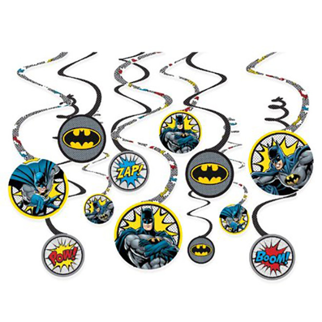 Batman Heroes Unite Paper Hanging Swirl Decorations