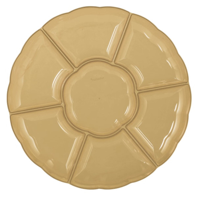 16" Plastic Compartment Tray - Gold