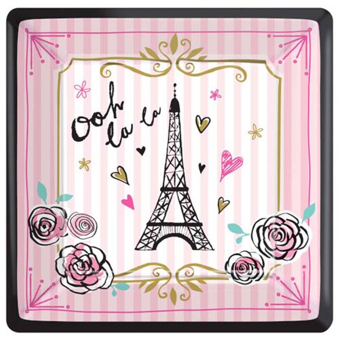 7" Bridal Shower a Day in Paris Small Paper Plates