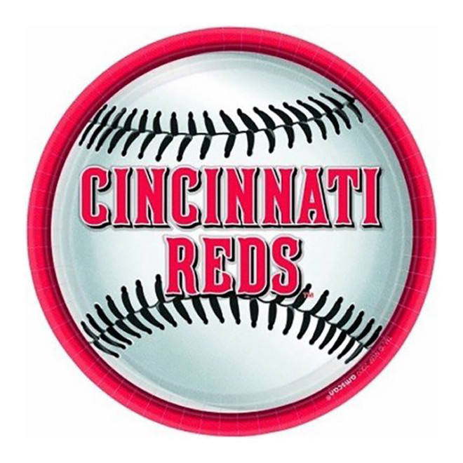 9" Cincinnati Reds Major League Baseball Collection Round Plates