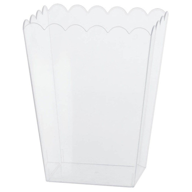 Scalloped Plastic Large Container - Clear