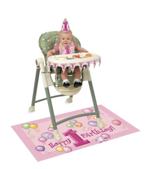 First Birthday Pink High Chair Kit