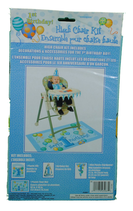 First Birthday Blue High-Chair Kit