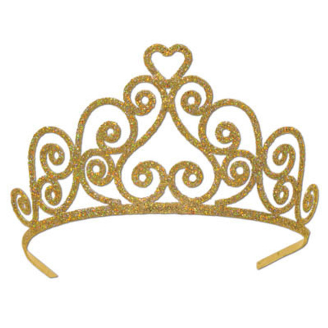 Glittered Gold Heart Tiara