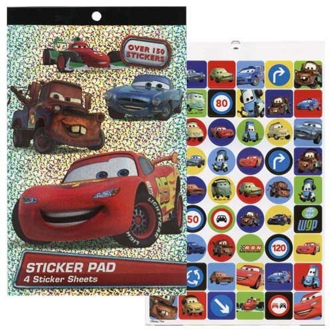 Disney Cars 4 Sheet Foil Cover Sticker Pad