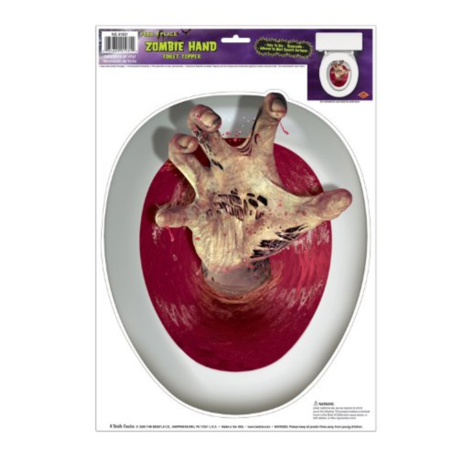 Zombie-Hand Peel 'N Place Toilet Topper