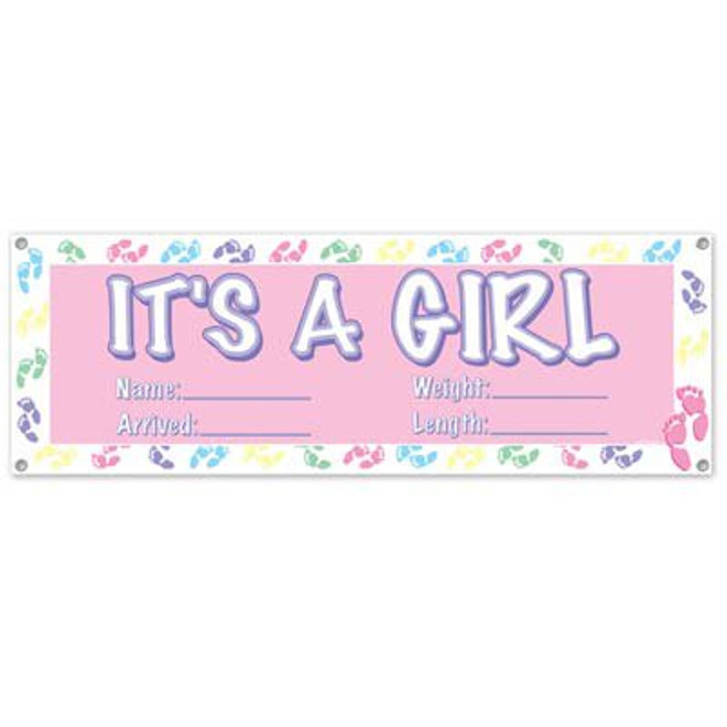 It's A Girl Sign Banner