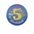 My 5th Birthday Satin Button in Blue