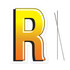 Letter R Yard Sign With Metal Stakes