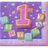 1st Birthday Blocks Beverage Napkins