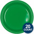 10.25" Festive Green Round Plastic Plates
