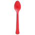 Apple Red Heavy Weight Plastic Spoons