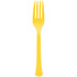 Yellow Sunshine Heavy Weight Plastic Forks