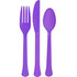 New Purple Heavy Weight Plastic Assorted Cutlery (Pack of 24)