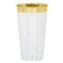 16 Oz Premium Plastic Tumbler - Clear/Gold