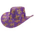 Mardi Gras Sequined Adult Cowboy Hat - Purple