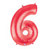 40" Megaloon Number 6 Shaped Balloon - Red