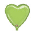18" Metallic Lime Green Heart Shaped Flat Metallic Foil Balloon