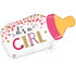 Baby Bottle Girl Super Shape Foil Balloon - 33"