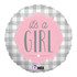 Girl Buffalo Plaid Foil Balloon - 18"