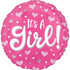 It's A Girl Hearts and Dots Foil Balloon - 17"