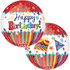 16" Happy Birthday Stripes Bursts Orbz Balloon