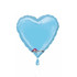 18" Pearl Light Blue Heart Flat Foil Balloon