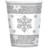 Sparkling Snowflake Cups - Silver/White