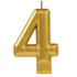 Metallic Gold Numeral #4 Candle