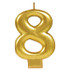 Metallic Gold Numeral #8 Candle