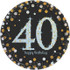 7" Over the Hill Sparkling Celebration 40th Birthday Small Paper Plates