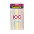 Striped Plastic Straws 100 Count