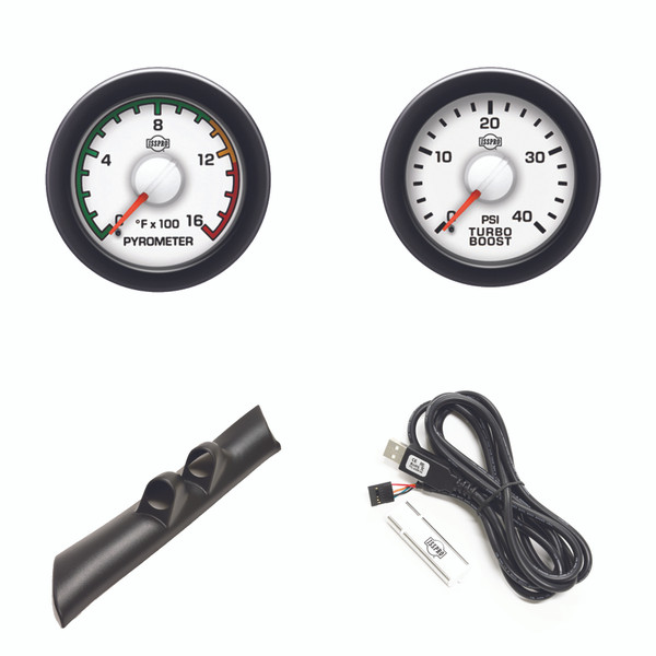 DODGE 1994-1997 KIT, PILLAR, 2 GAUGES, FACTORY MATCH, GREEN BACK LIGHTING, RED POINTER, EV2