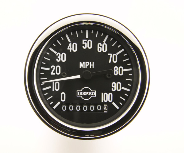 100mph speedometer w/ chrome bezel and odometer