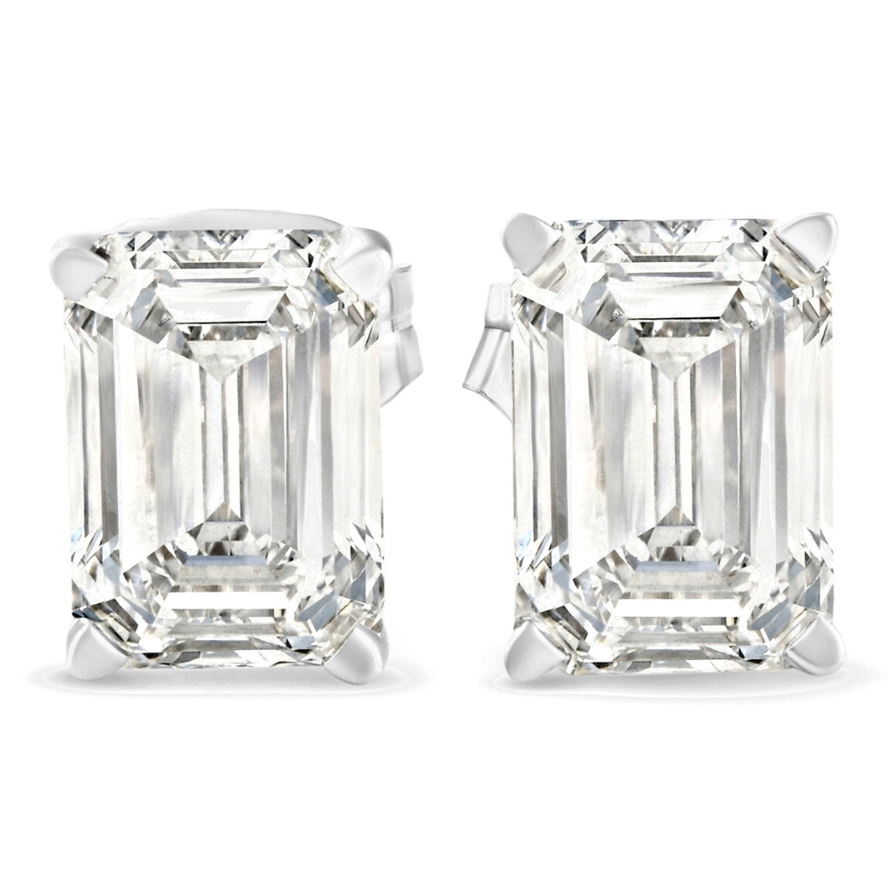 Emerald cut Moissanite Lab Grown Diamond Earrings – Potpourris