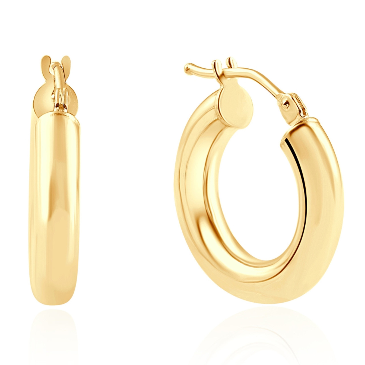 22k Plain Gold Earring JG-1811-1239 – Jewelegance