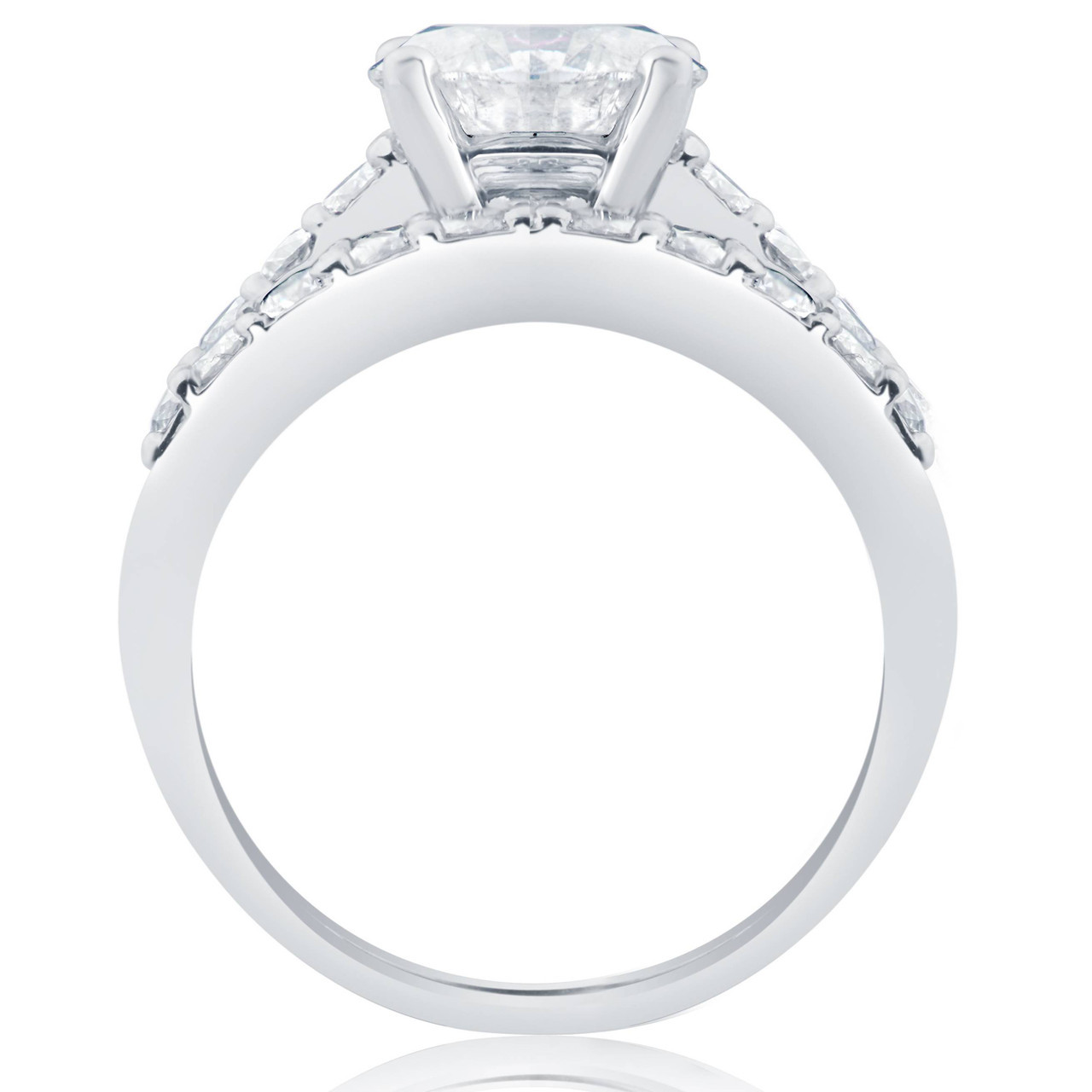 Certified 3ct Diamond Engagement Ring Wedding Band Set 14k